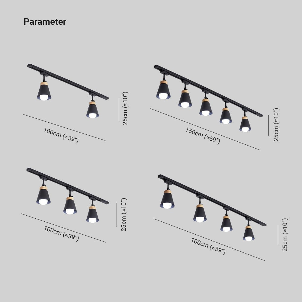 Haney Nordic Modern Cone Metal LED Ceiling Light Spotlight, Black/White - Lumpaz