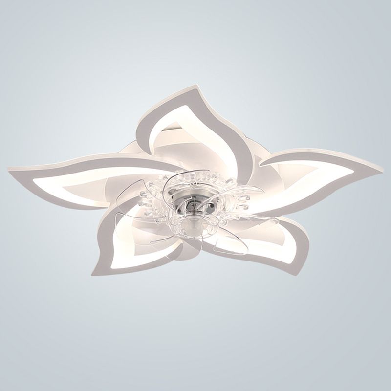 Hana Flower Ceiling Fan with Light, 2 Color, L 25.5" - Lumpaz