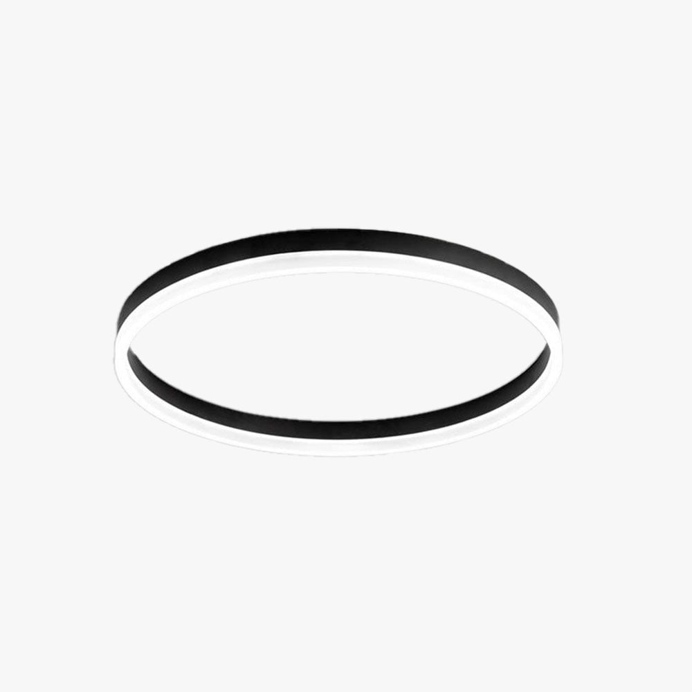 Arisha Modern Flush Mount Ceiling Light Ring Black/White Metal - Lumpaz