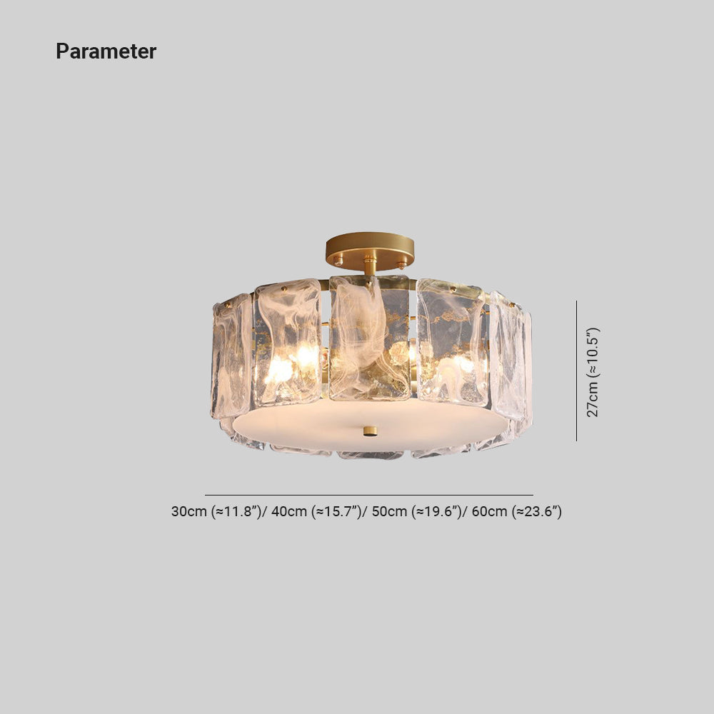 Kirsten Modern Glass Flush Mount Ceiling Light - Lumpaz