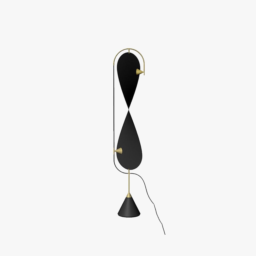 Salgado Modern Minimalist Geometric Metal Floor Lamp, Black - Lumpaz