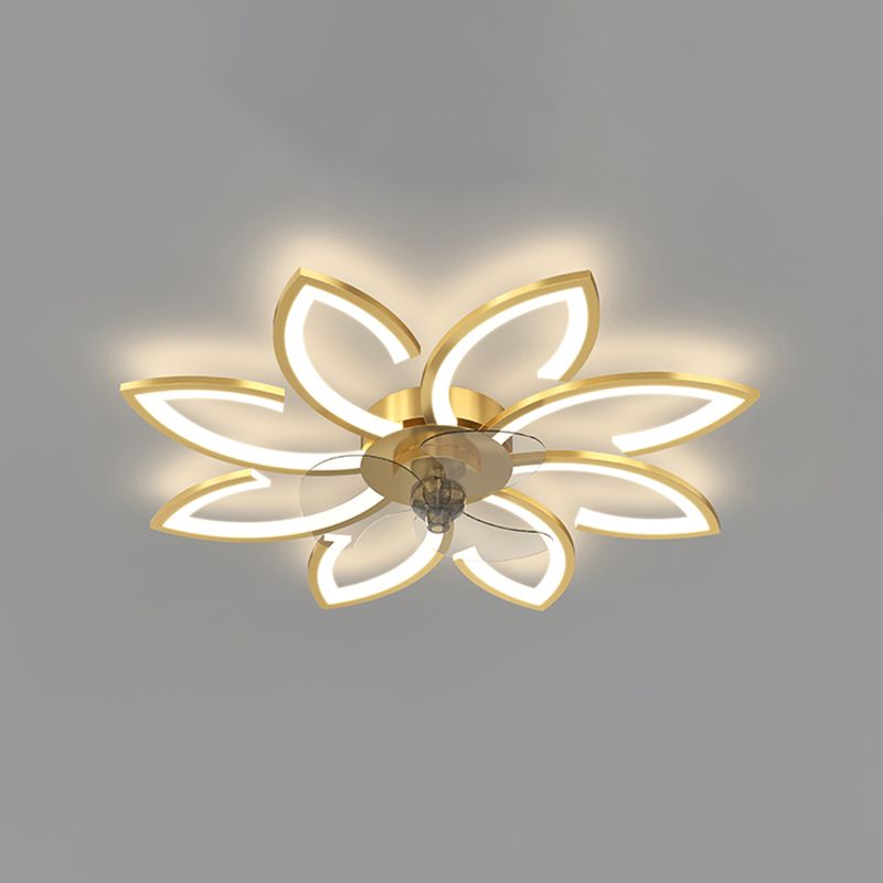 Hana Modern Flower Ceiling Fan with Light, 3 Color, L 25.5"/27"/31"/35.5" - Lumpaz