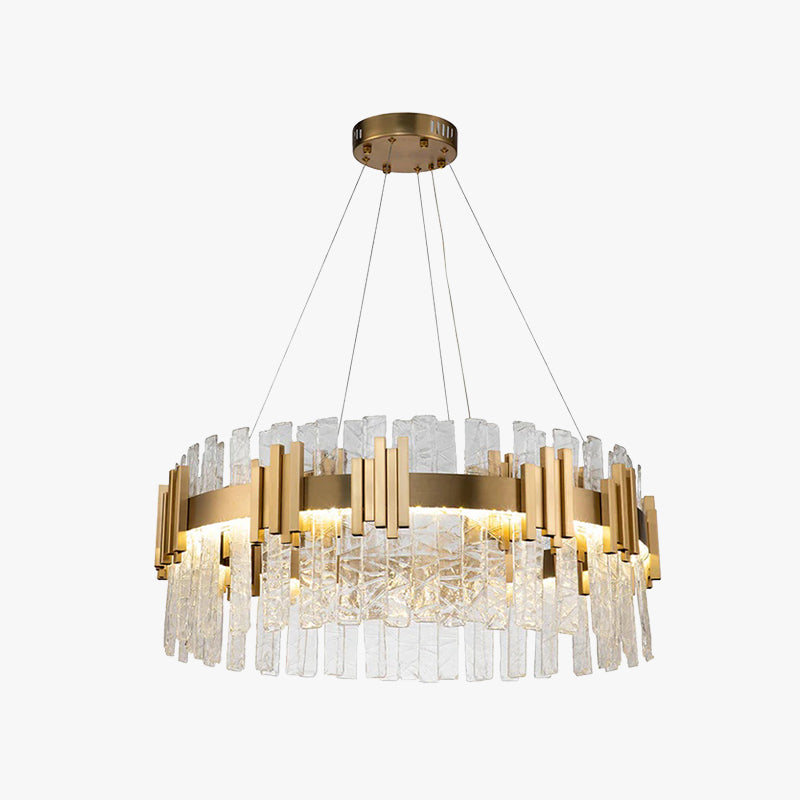 Marilyn Mid Century Iron & Glass Chandelier Circle - Lumpaz