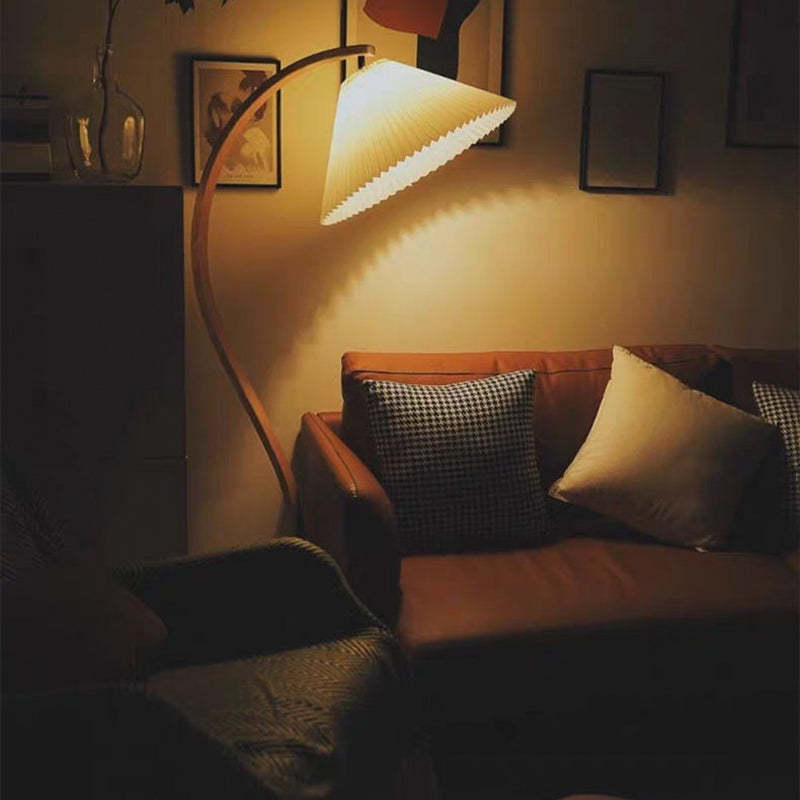 Ozawa Unique LED Beige Floor Lamp Wood/Metal Bedroom/Living Room - Lumpaz