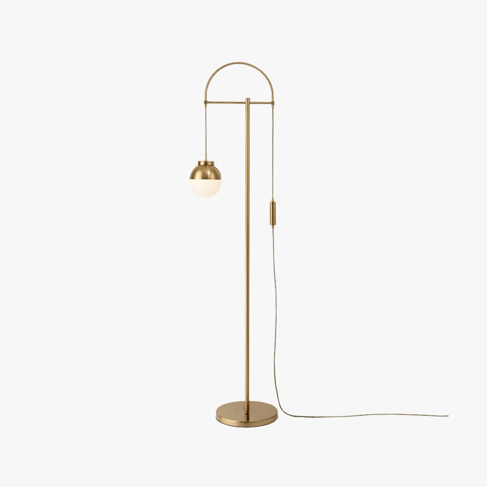 Valentina Modern Arch Glass/Metal Floor Lamp, Gold - Lumpaz