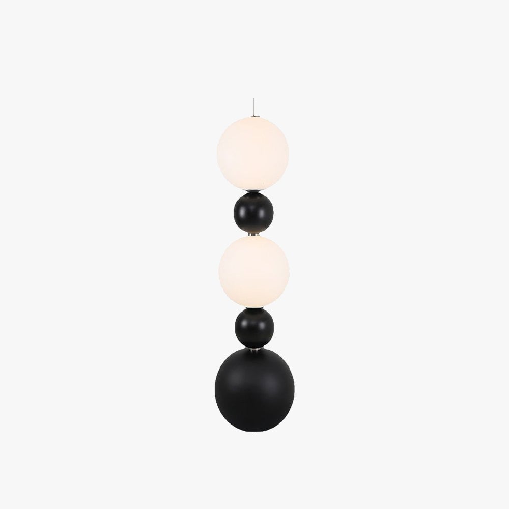 Valentina Modern Ball-shaped Resin Glass Floor Lamp,Black /White - Lumpaz