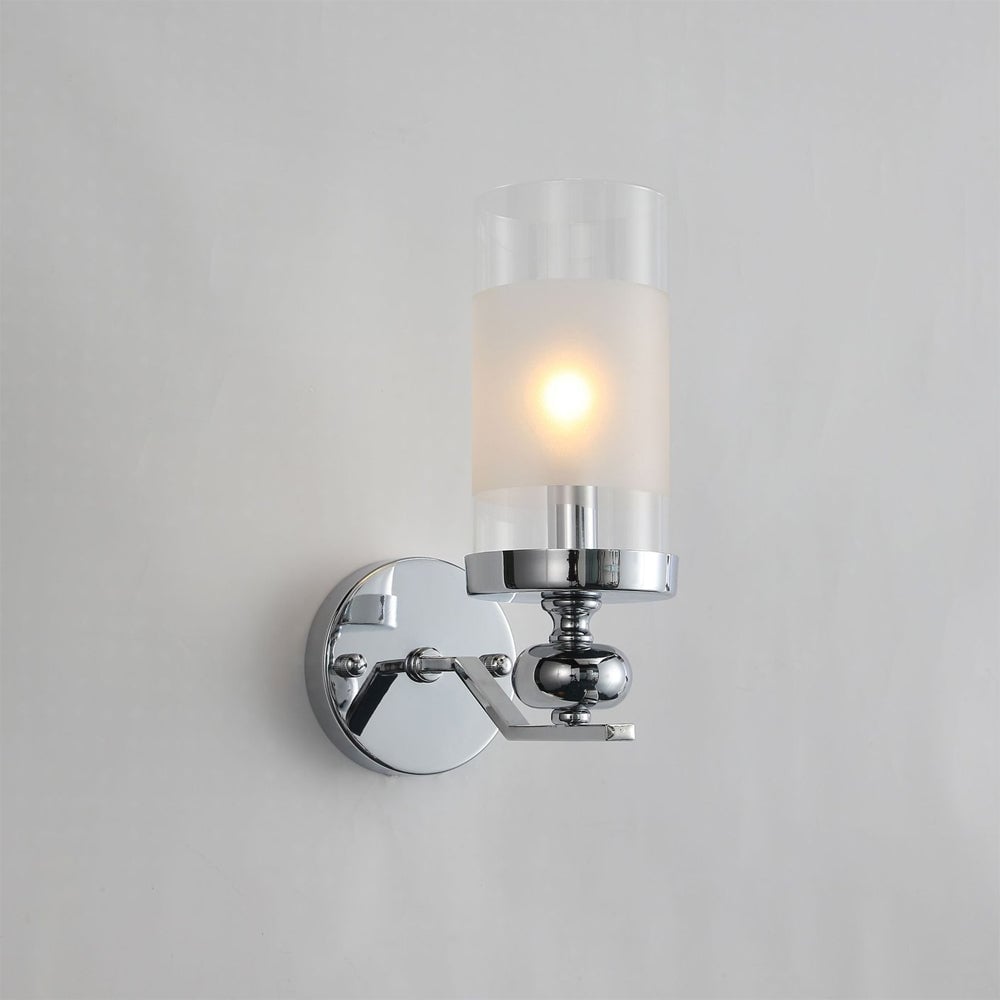 Alessio Retro Silver Metal/Glass Chandelier/Wall Lamp, Living Room - Lumpaz