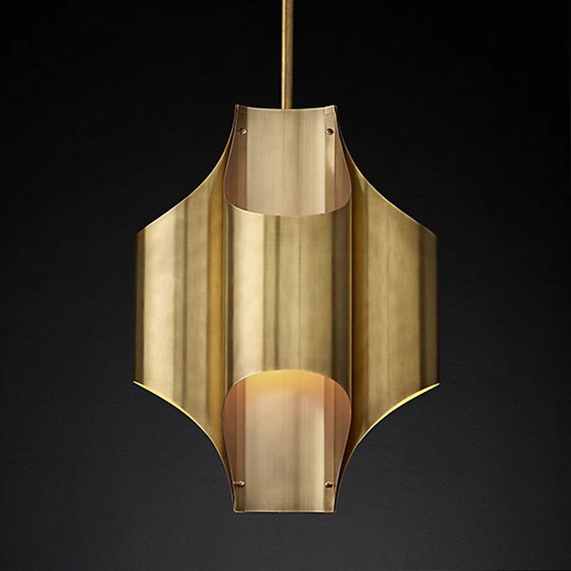 Evette Simple Retro Creative Chandelier Brass Metal Bedroom - Lumpaz