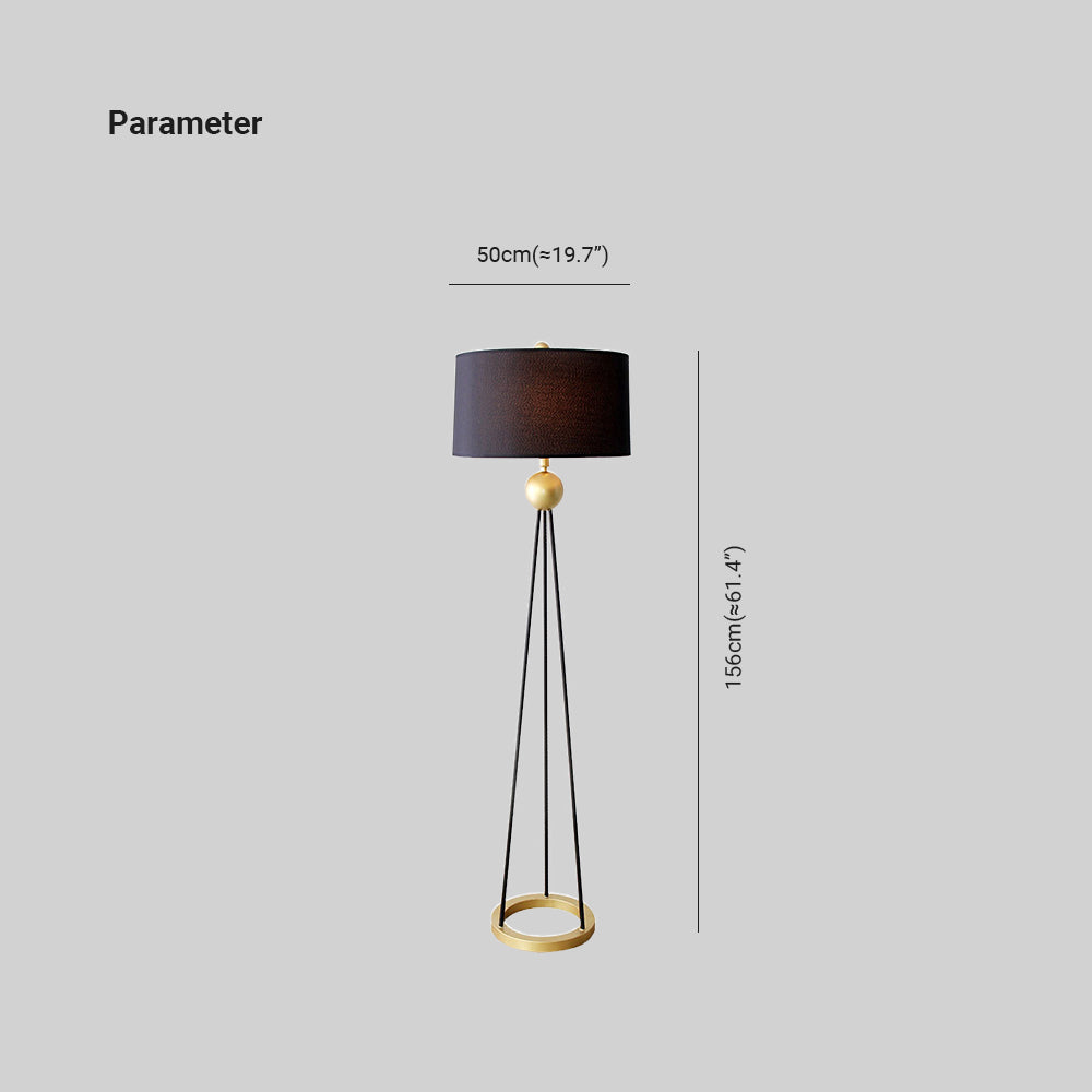 Salgado Modern Tripod Metal Floor Lamp, Black - Lumpaz