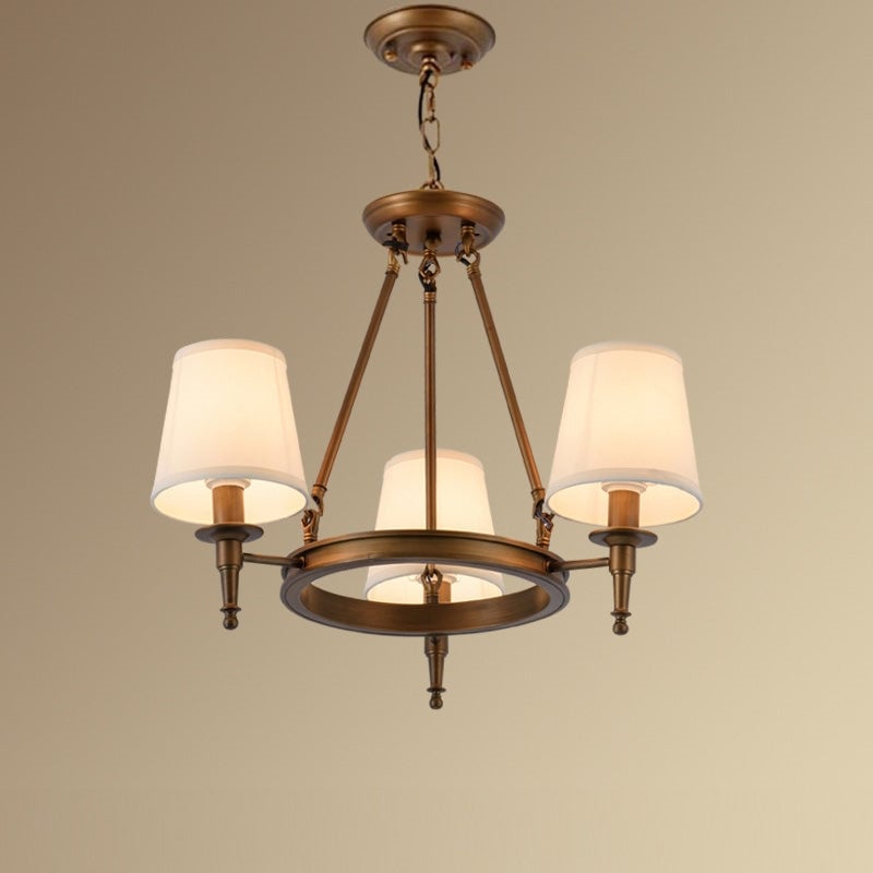 Alessio Vintage Ring Metal/Fabric Chandelier, Black/Copper - Lumpaz