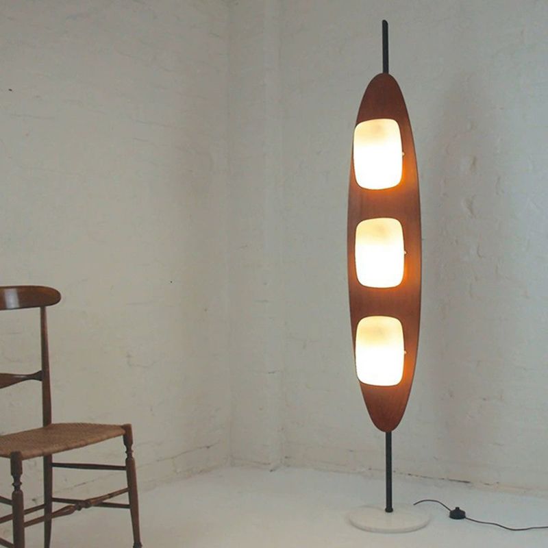 Salgado Leaf Shape Floor Lamp, Metal&Aryclic,Brown - Lumpaz