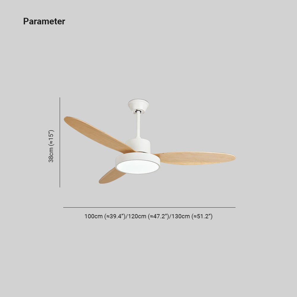 Haydn 3-Blade White & Black DC Ceiling Fan Light, Summer, 39.4''/47.2''/51.2'' - Lumpaz