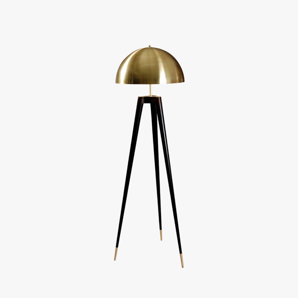 Carins Modern Metal Tripod Floor Lamp, Black/Gold - Lumpaz