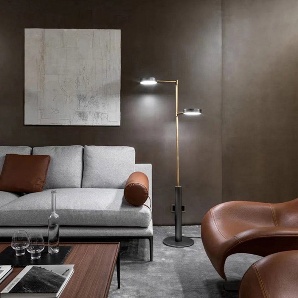 Salgado Modern Minimalist Metal Projector Floor Lamp, Mate Black - Lumpaz