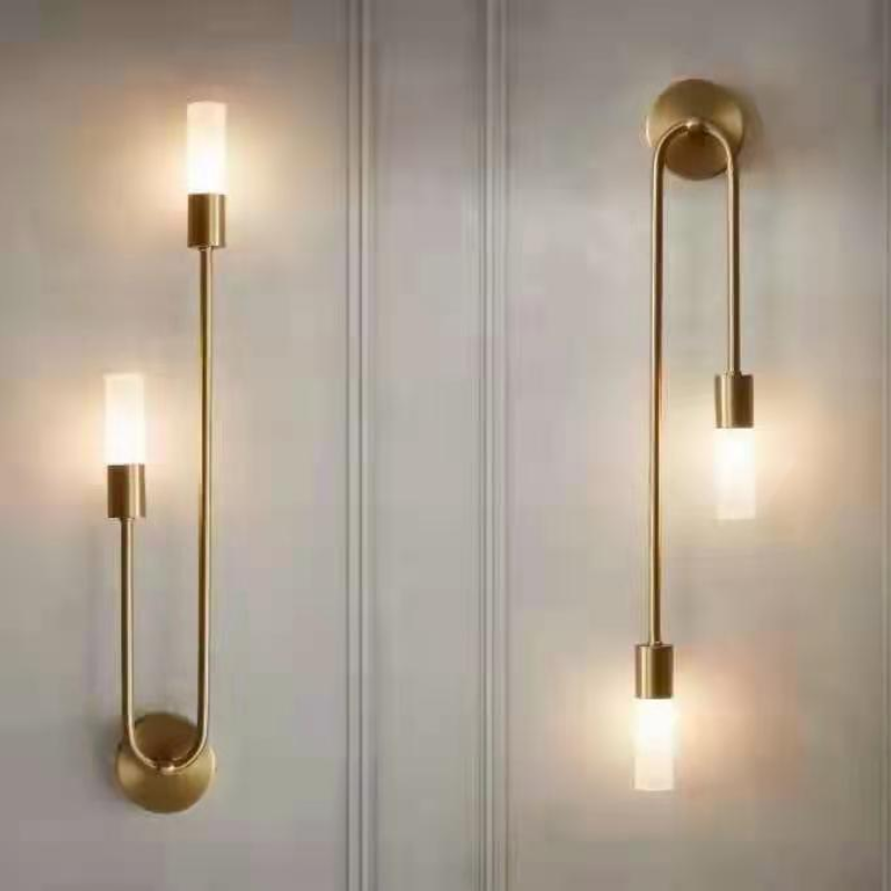 Meza Modern Stick Wall Sconce Gold Metal for Bedeside - Lumpaz