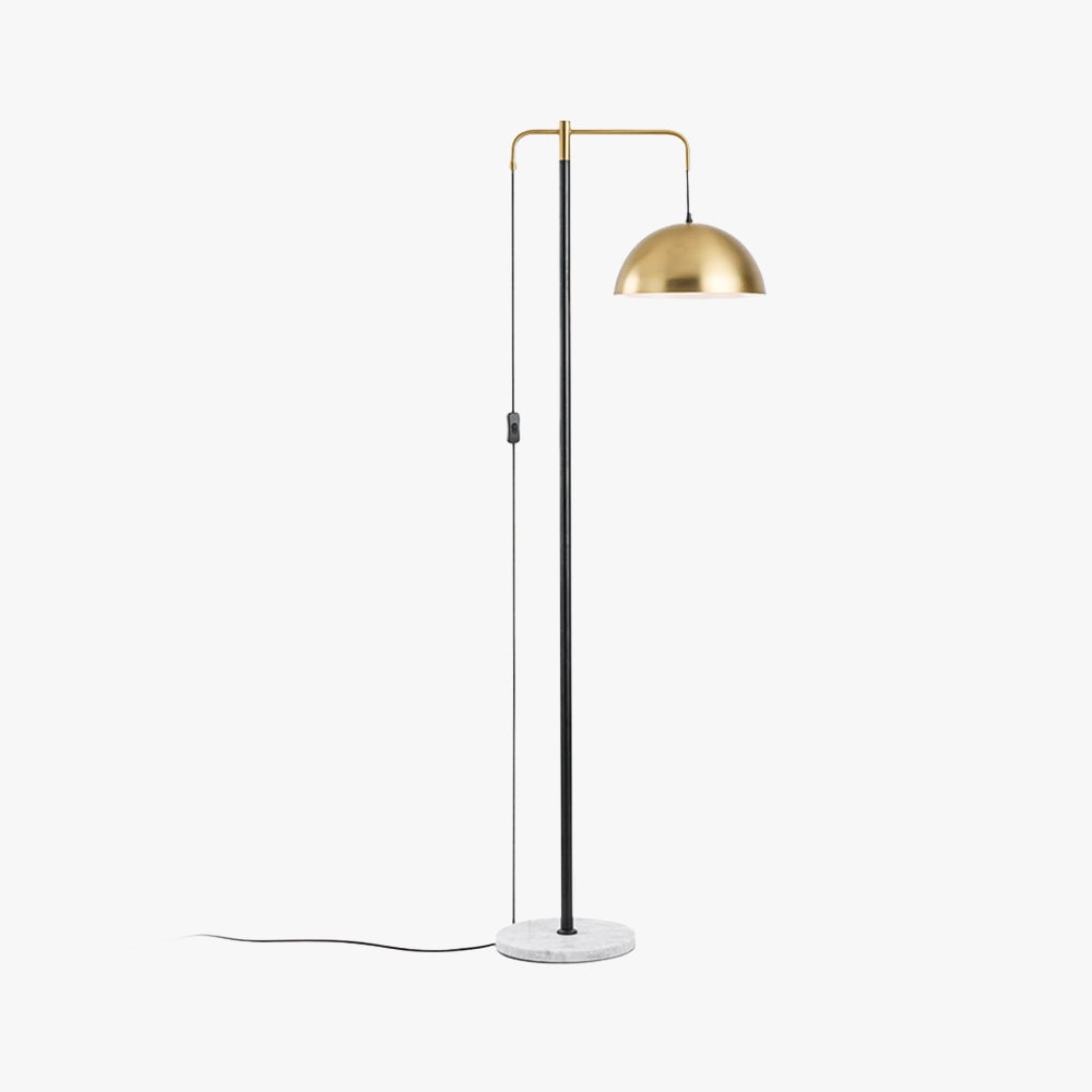 Carins Minimalist Geometric Marble Base/Metal Floor Lamp - Lumpaz