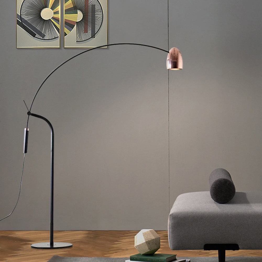 Cooley Artistic Minimalist Arc Floor Lamp, Rose Gold - Lumpaz