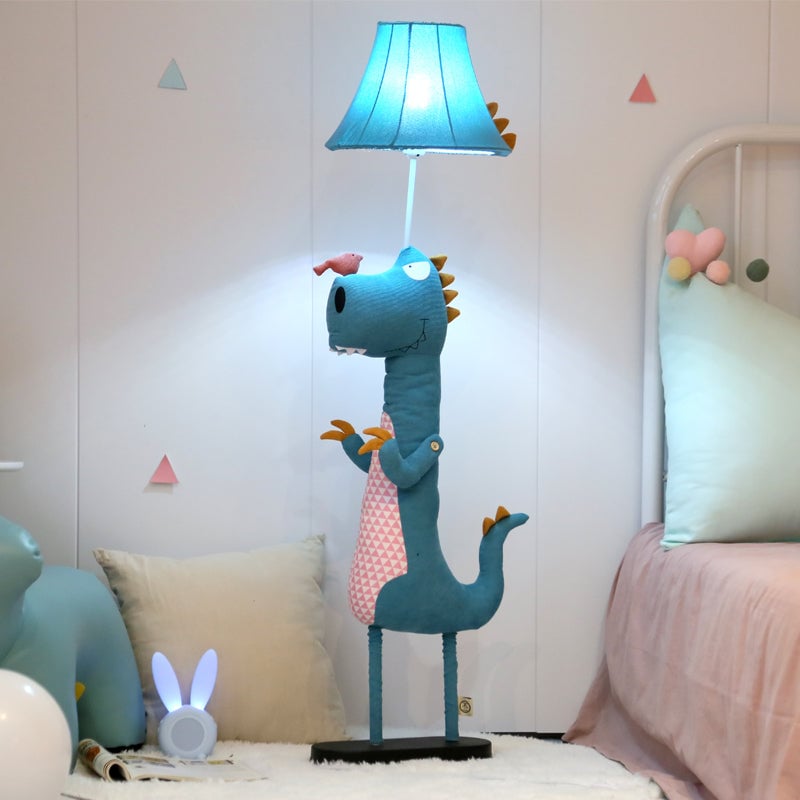 Minori Modern Dinosaur Metal/Fabric Floor Lamp - Lumpaz