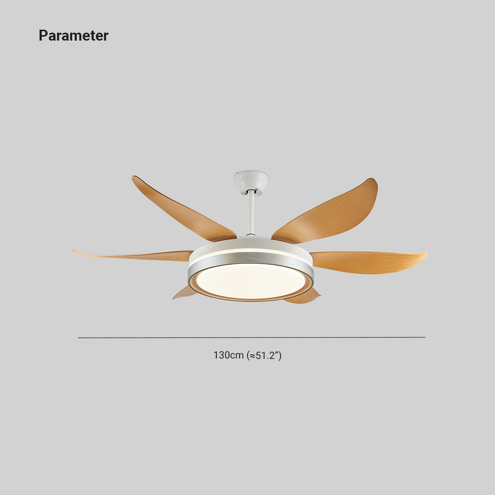 Haydn 6-Blade DC Fan with Light, Silver & Gold, Metal & Acrylic & ABS, Bedroom - Lumpaz