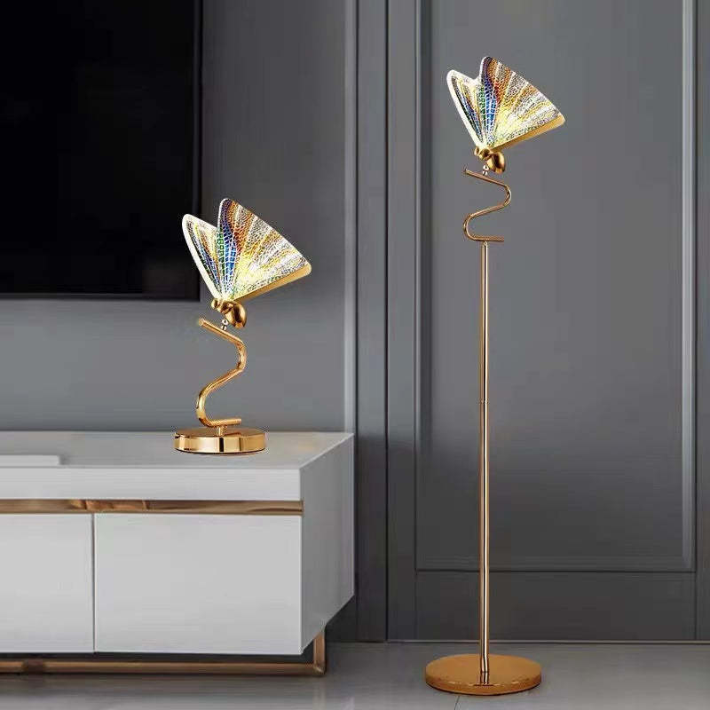 Kady Modern Butterfly Floor/Table Lamp, Living Room/Bedroom - Lumpaz