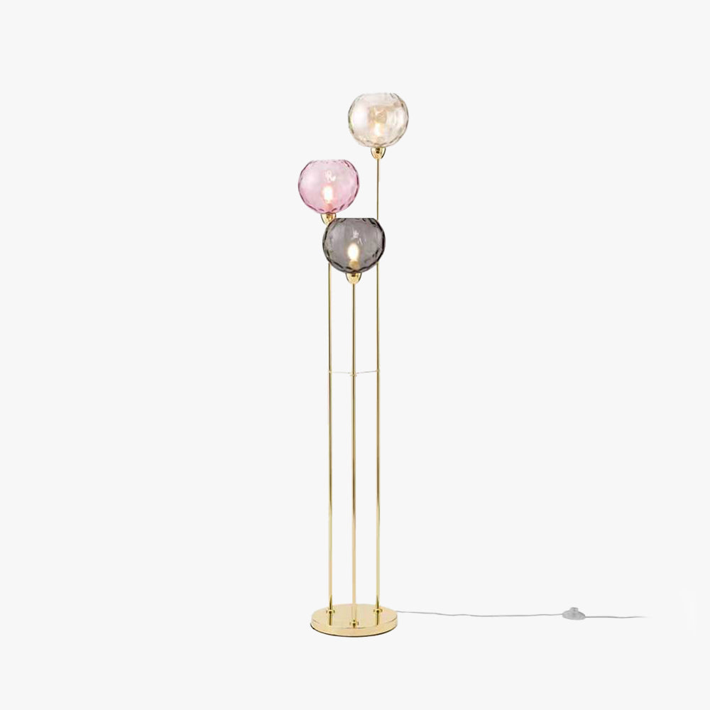 Hailie Designer Bubble Floor Lamp, Metal/Glass - Lumpaz