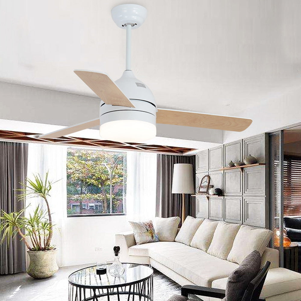 Haydn 3-Blade Modern, DC Ceiling Fan with Light, Black/White, Summer, 42'' - Lumpaz