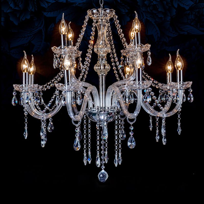 Silva Luxury Candlestick Crystal Chandelier, Clear - Lumpaz