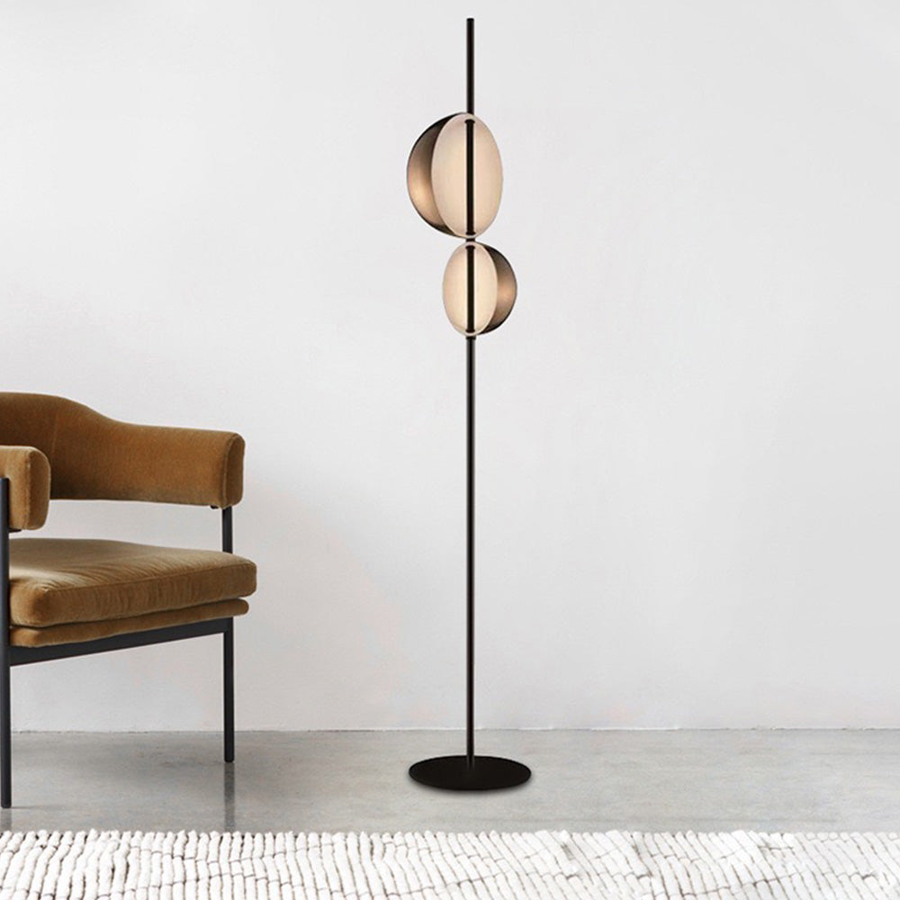Salgado Modern Minimalist Metal Floor Lamp, Black/Gold - Lumpaz