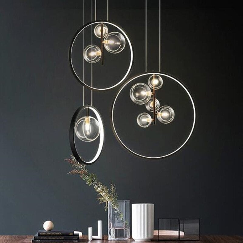 Nordic Glass Bubbles LED Modern Pendant Light For Dining Room - Lumpaz