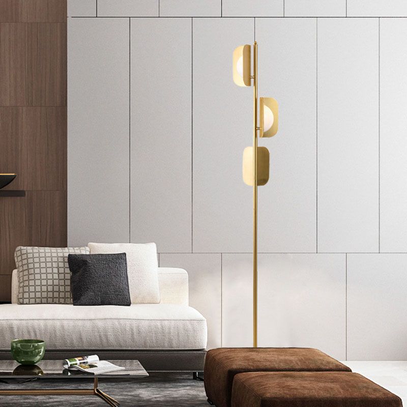 Salgado Simple Gold Floor Lamp, Metal, Living room - Lumpaz