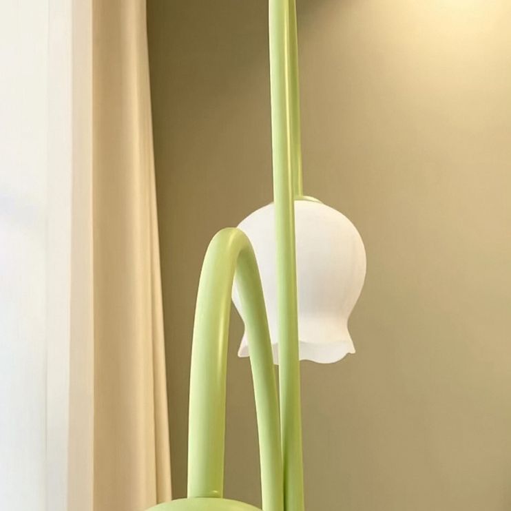 Lily Art Deco Dome Metal Glass Floor Lamp - Lumpaz