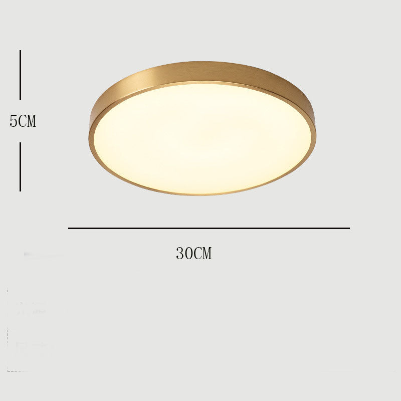 Quinn Nordic LED Gold Round Flush Mount Ceiling Light, Metal&Acrylic - Lumpaz