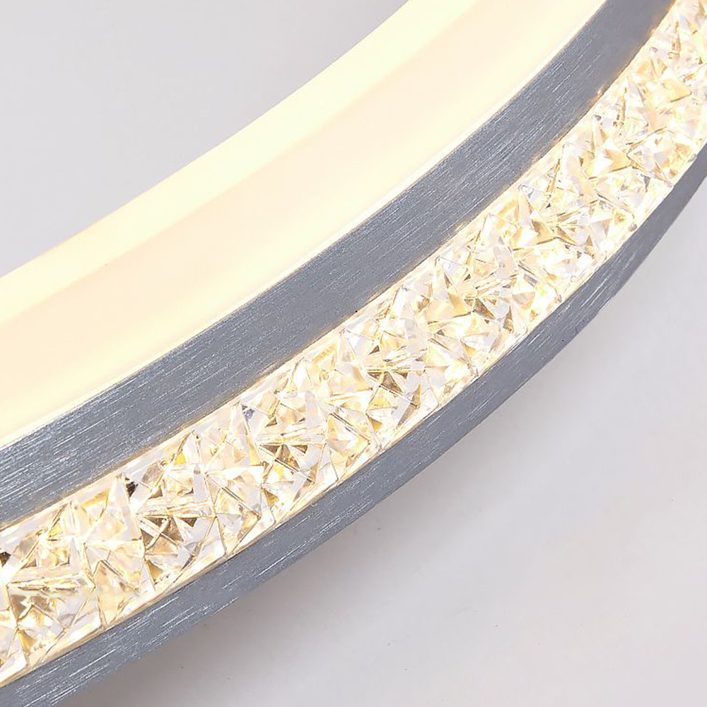 Quinn Modern Ring Metal/Acrylic Flush Mount Ceiling Lights, Silver - Lumpaz