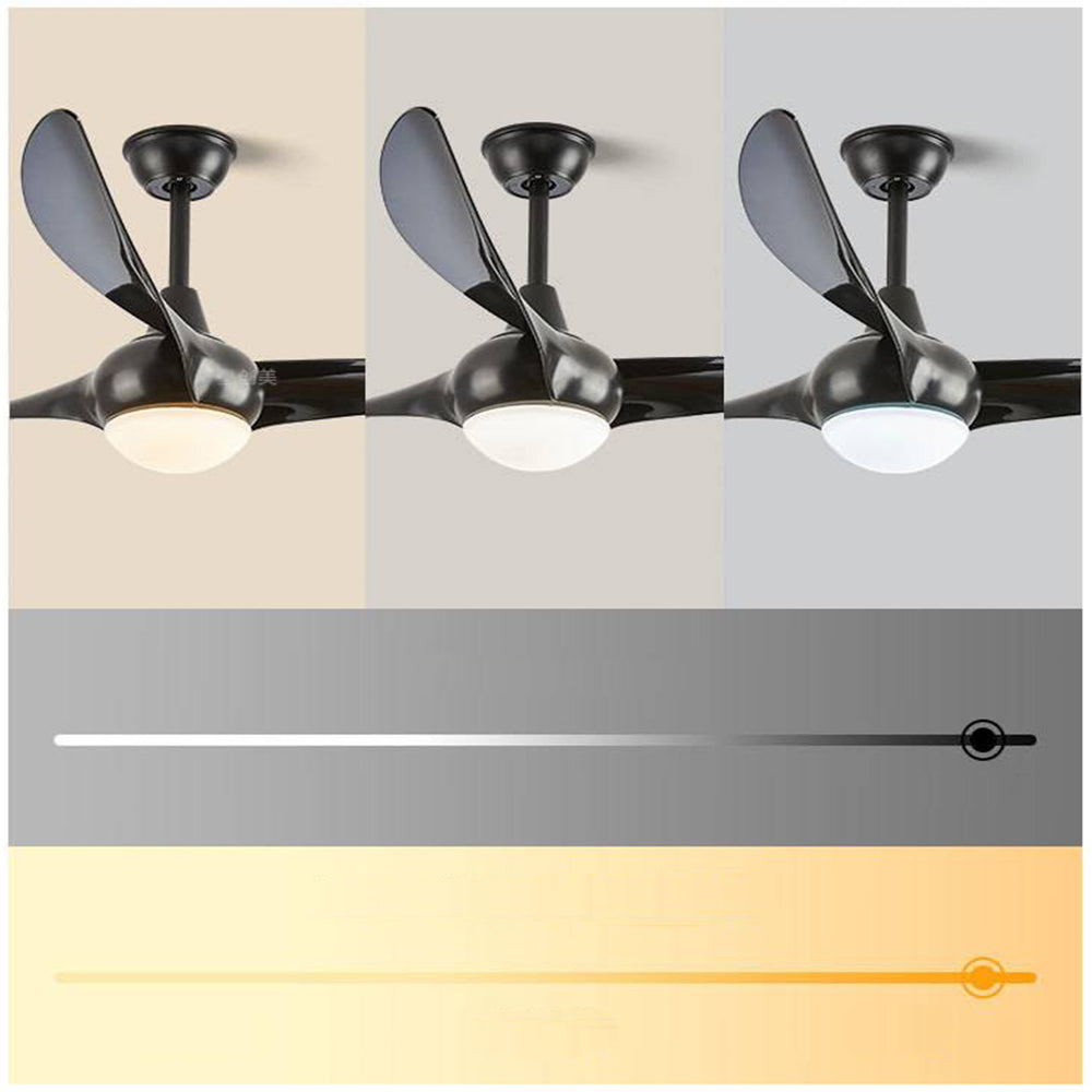 Garner 3-Blade Black & Brown Ceiling Fan with Light, DIA 52'' - Lumpaz