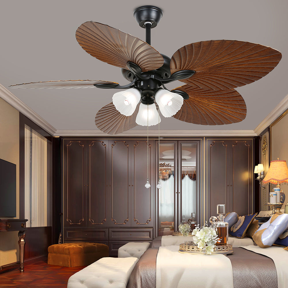 Ross 5-Blade Ceiling Fans /Lantern, 1/3/5 Heads, DIA 51.9'' - Lumpaz