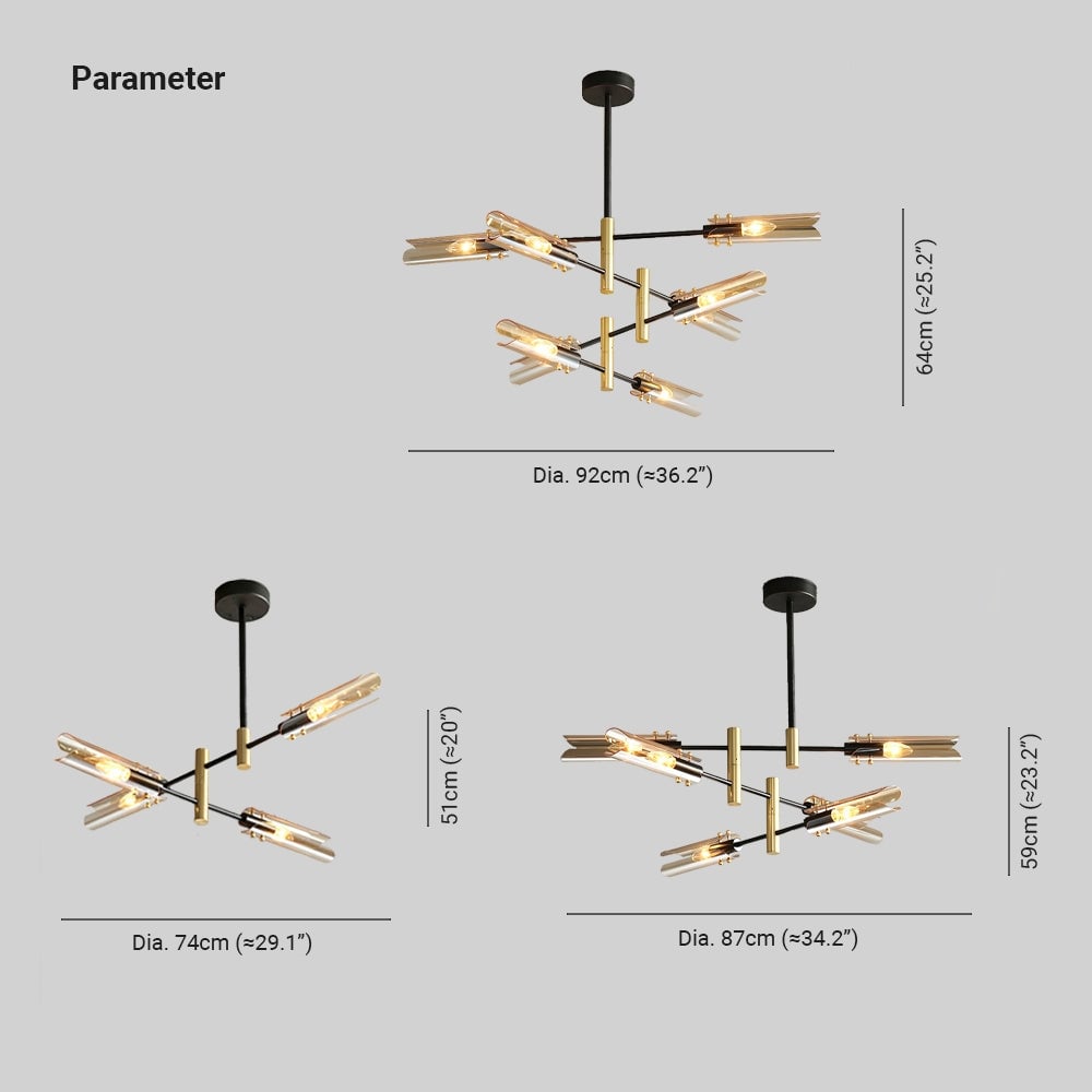 Sanna Modern Metal/Glass Semi-Flush Mount Ceiling Light, Gray/Amber - Lumpaz