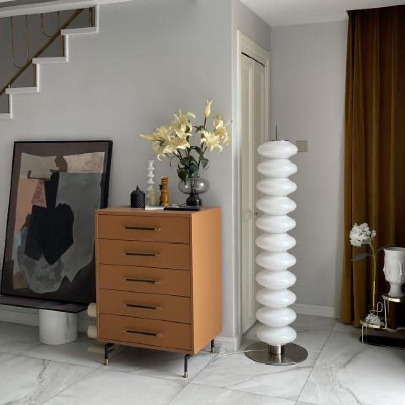 Salgado Modern Candy Metal /Glass Floor Lamp White Living Room - Lumpaz
