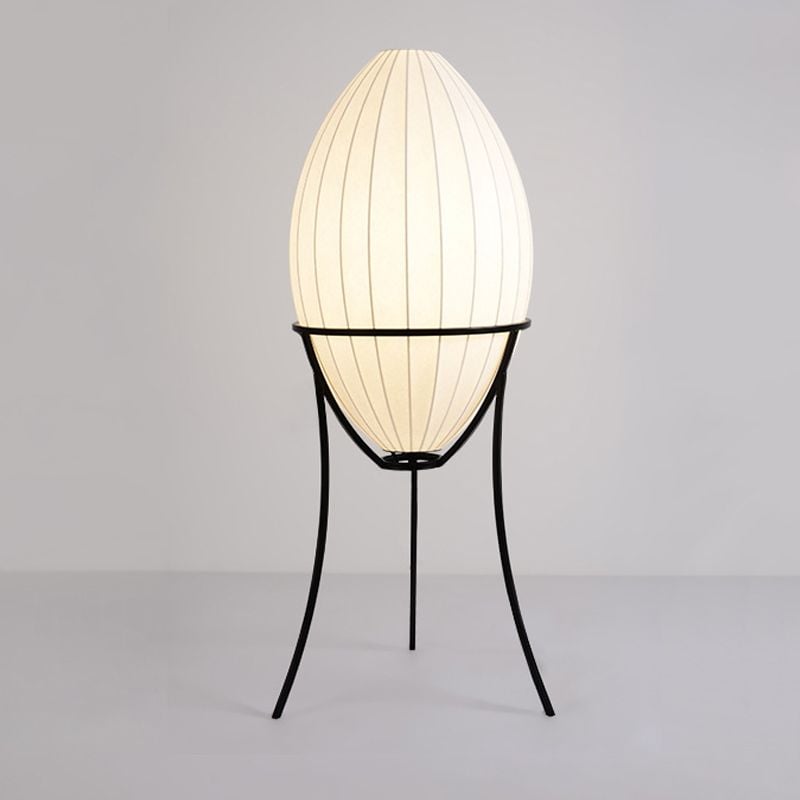 Renée Modern Egg Shaped Fabric & Metal Floor Lamp - Lumpaz