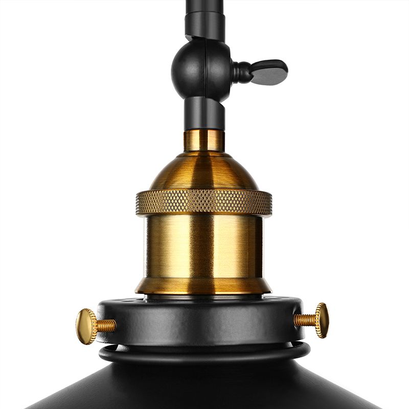 Cooley Retro Metal LED Flush Mount Ceiling Light, Black - Lumpaz