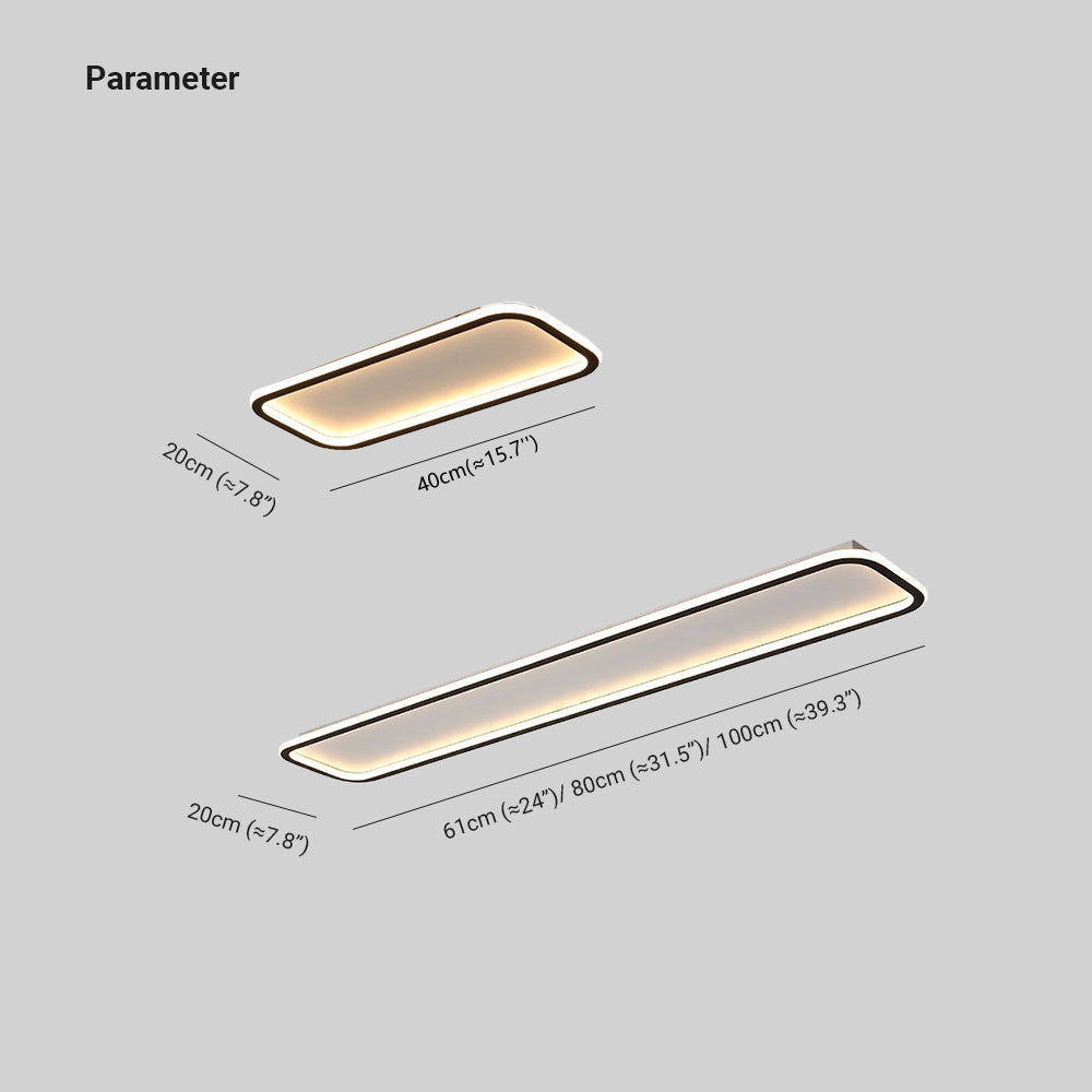 Edge Minimalist Flush Mount Ceiling Light Metal Black Bathroom - Lumpaz