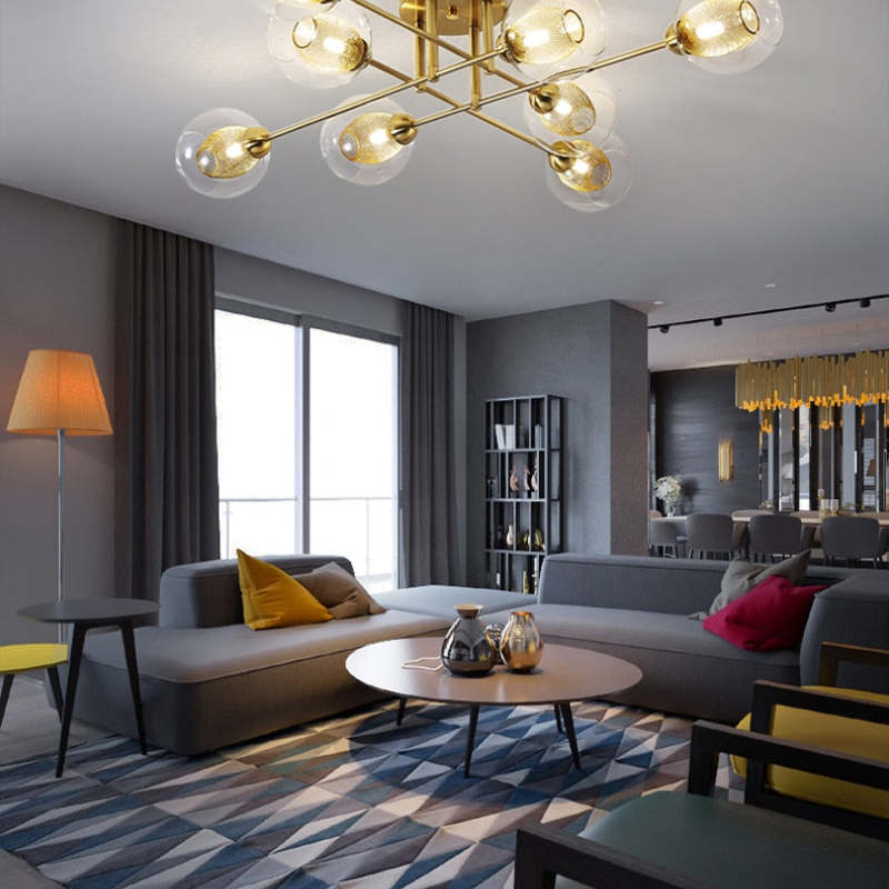 Valentina Industrial Glass Globe Chandelier LED, 6 Style - Lumpaz