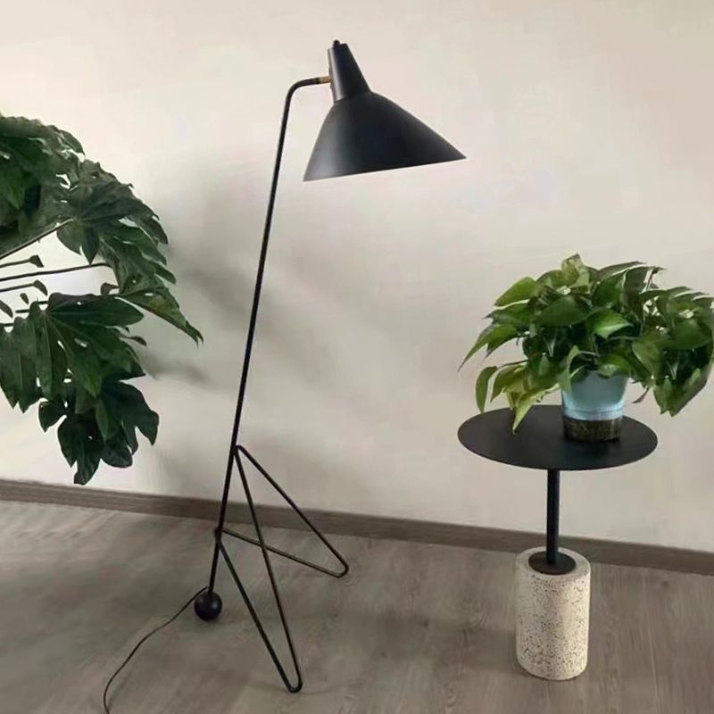 Salgado Modern Minimalist Geometric Tripod Metal Floor Lamp, Black - Lumpaz
