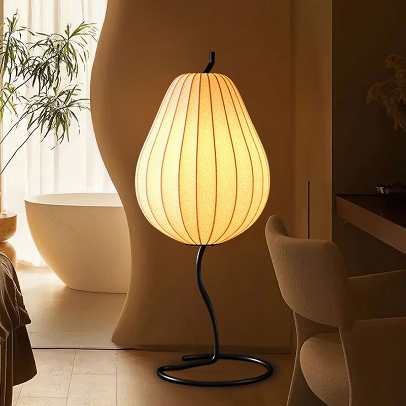 Renée Retro Pear Shaped Fabric Meta Floor Lamp - Lumpaz