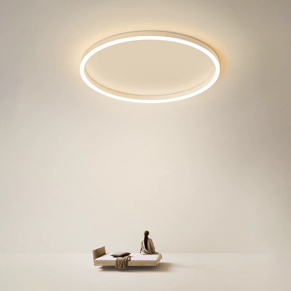 Arisha Modern Flush Mount Ceiling Light Ring Black/White Metal - Lumpaz