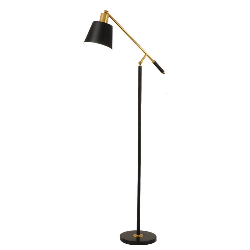 Salgado Modern Balance Arm Black Floor Lamp, Black - Lumpaz