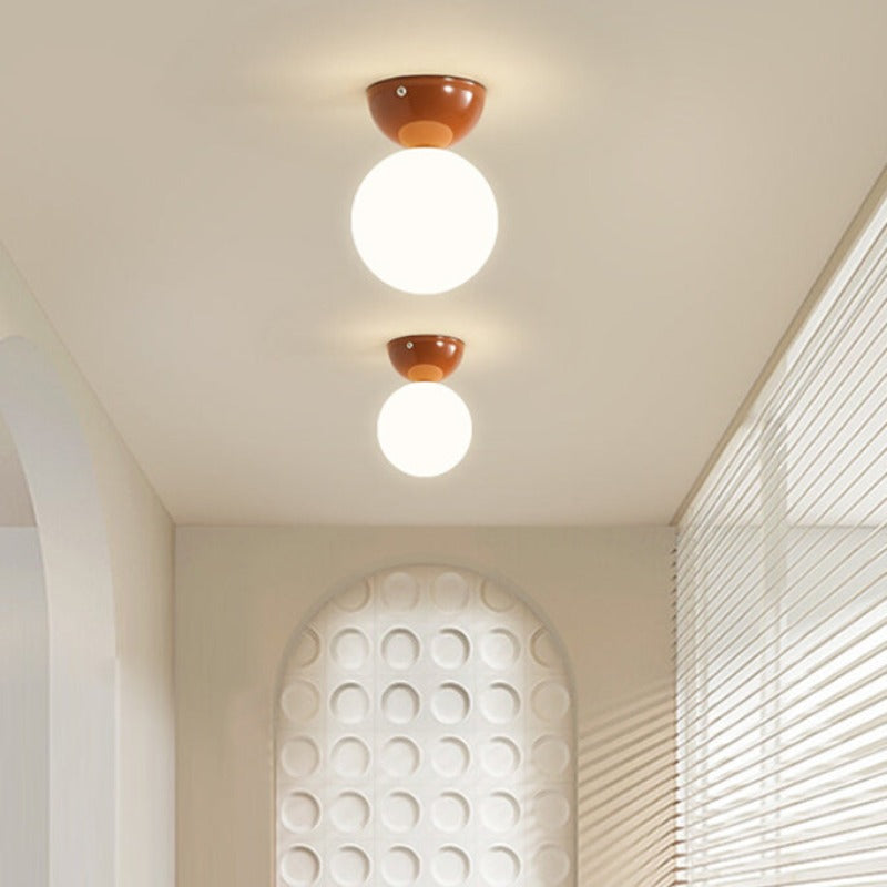 Valentina Vintage Cream Style Ceiling Light Red Chrome Green Bedroom - Lumpaz