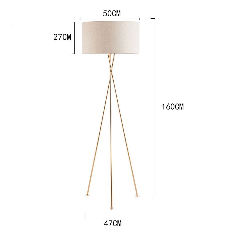 Baines Modern Tripod Floor & Table Lamp, Fabric - Lumpaz