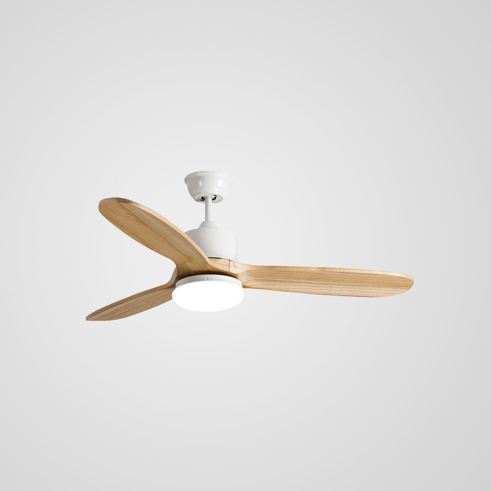 Haydn 3-Blade Modern DC Ceiling Fan, 2 Color, Metal & Wood, 52'' - Lumpaz