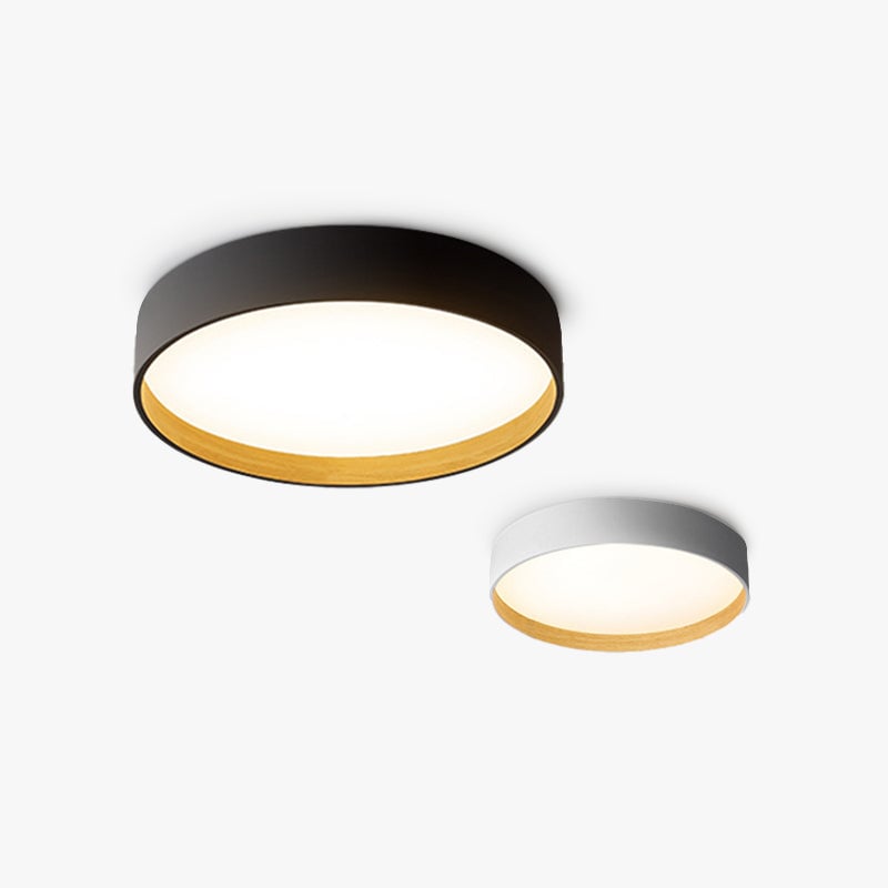 Quinn Modern Round Flush Mount Ceiling Light, White/Gray/Black - Lumpaz