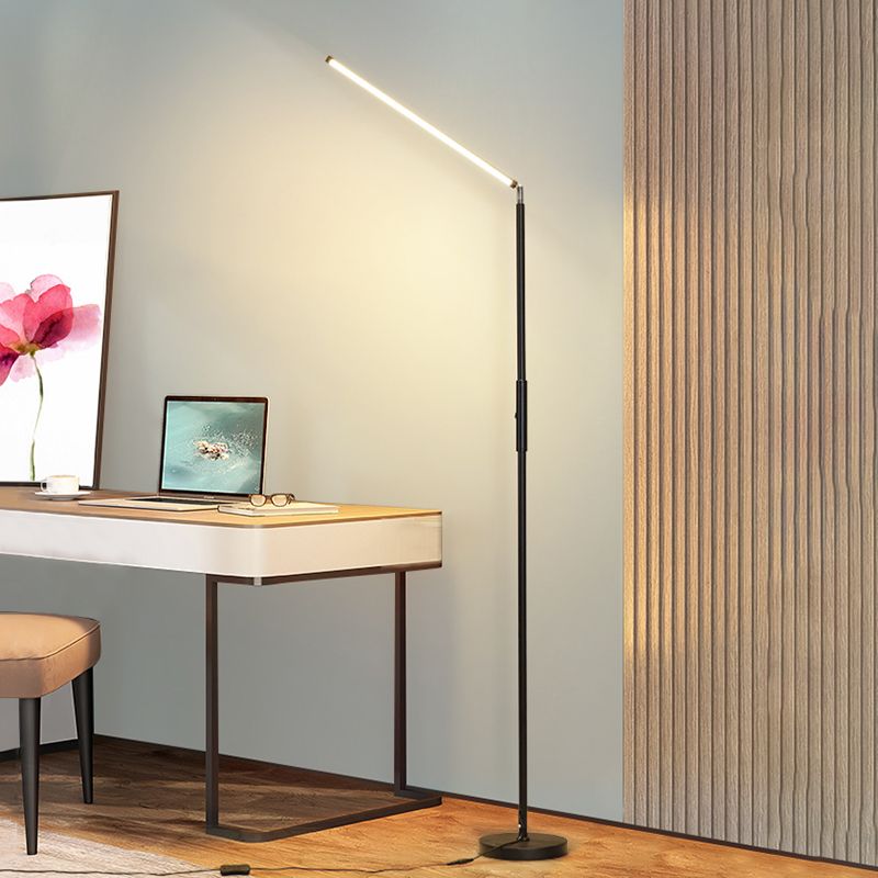 Edge Minimalistic Linear Floor Lamp, Metal, Black/White - Lumpaz